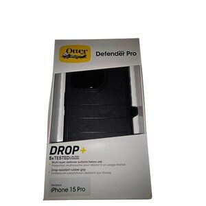 OtterBox - Defender Pro Series Case and Holster for iPhone 15 Pro - Black